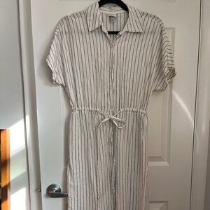 A New Day Striped Linen Dress